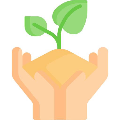 Sprout hand botanic plant icon
