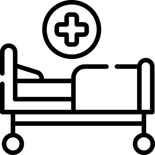 Hospital bed medical stretcher healthcare and medical medical assistance icon