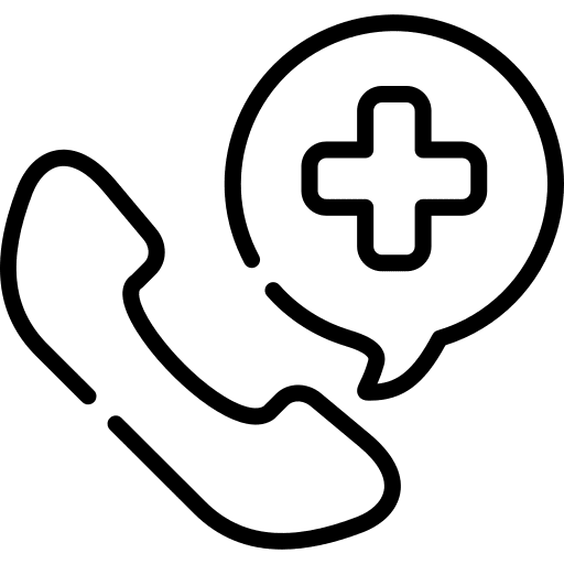 Emergency call telephone call center communications icon Emergency call telephone call center communications icon