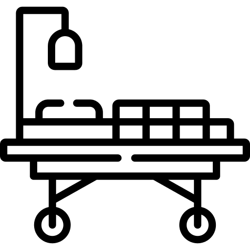 Medical stretcher illness health clinic hospital bed icon Medical stretcher illness health clinic hospital bed icon