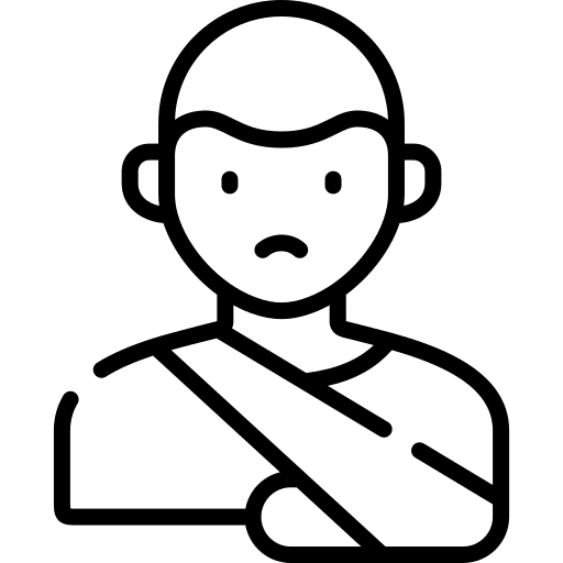 Patient broken arm bandage healthcare and medical icon Patient broken arm bandage healthcare and medical icon