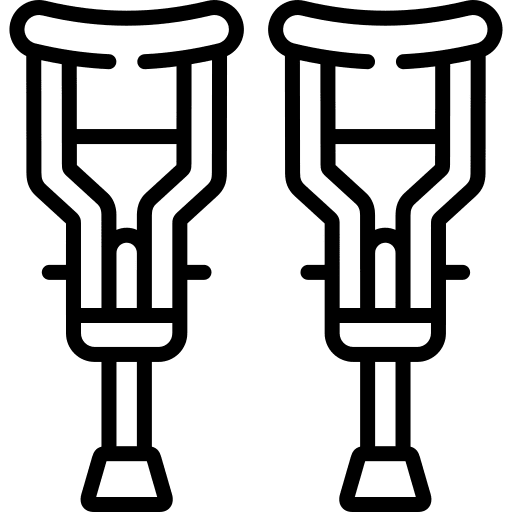 Crutches disability accessibility healthcare and medical icon Crutches disability accessibility healthcare and medical icon