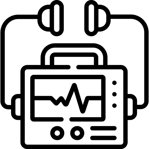 Defibrillator healthcare and medical security emergency icon Defibrillator healthcare and medical security emergency icon