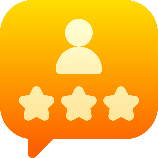 Customer review stars happy client ui icon