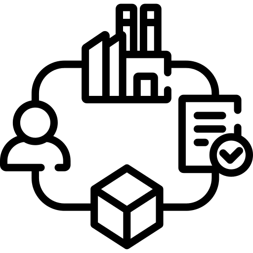 Value chain supplier production value chain icon