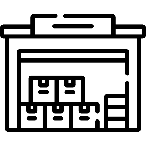 Wholesaler stock inventory factory icon