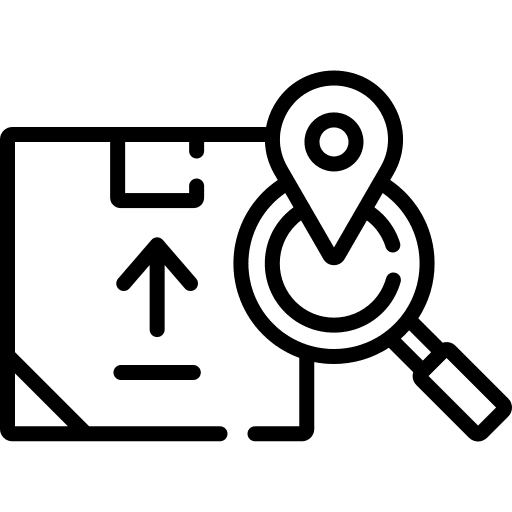 Tracking tracking package magnifying glass icon