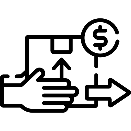 Delivery box hands and gestures give product icon