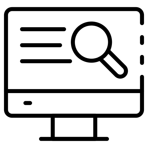 Monitor screen monitor screen text lines seo and web icon