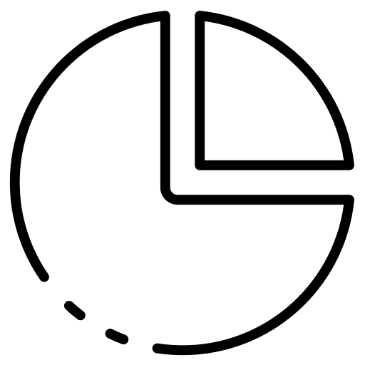 Pie graph chart infography market share icon