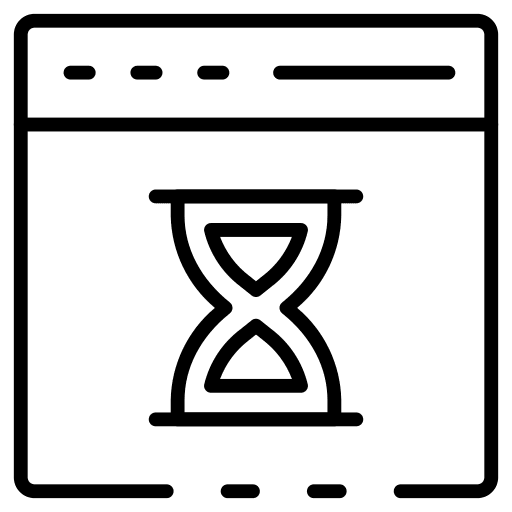 Waiting hourglass web browser loading icon