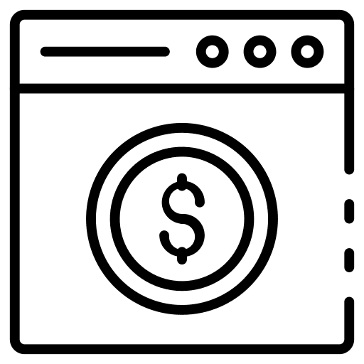 Dollar coin computing banking seo and web icon