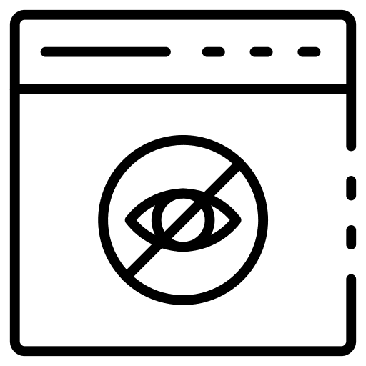 Eye prohibition hidden seo and web icon