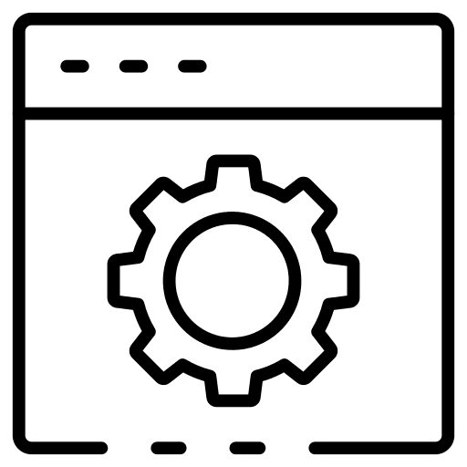 Setting web browser custom cogwheel icon