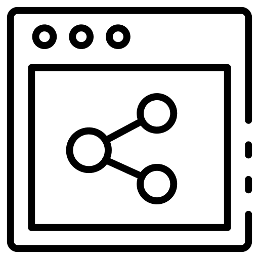 Web browser webpage seo and web share icon