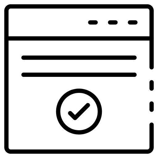 Browser browser seo and web tick icon