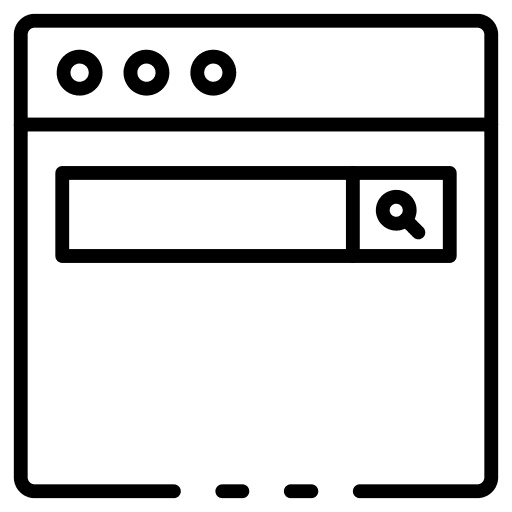 Search bar seo and web seo browse icon