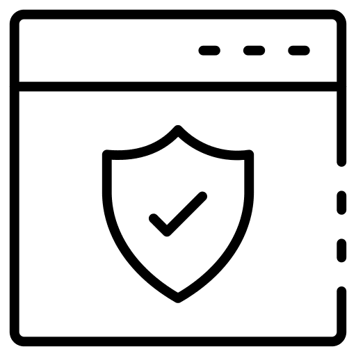 Shield browser protection tick icon