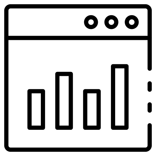 Line bars seo and web statistics stats icon