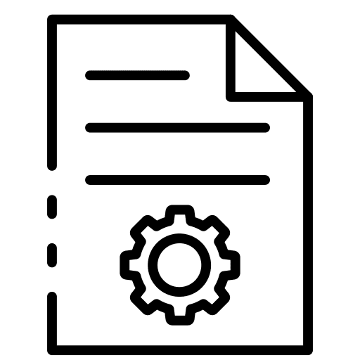 Paper gear onboarding back office icon