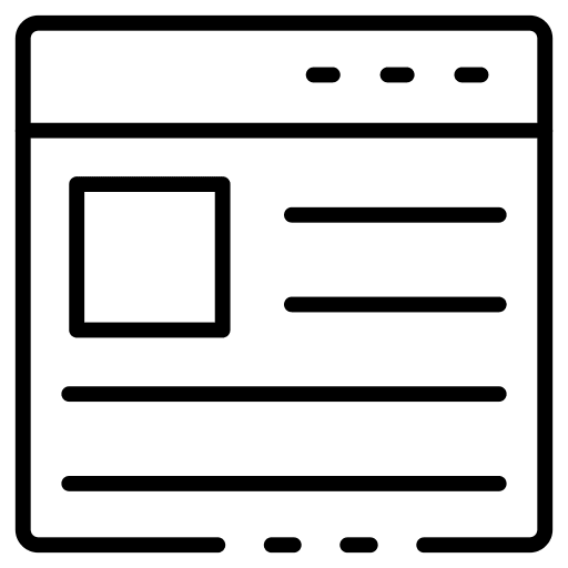 Web browser layout webpage dashboard icon