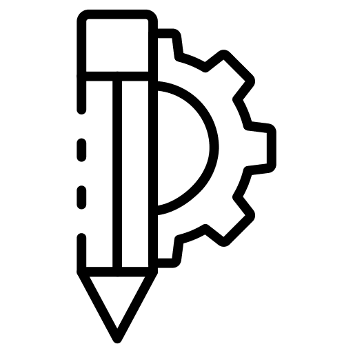 Setting cogwheel gear pencil icon