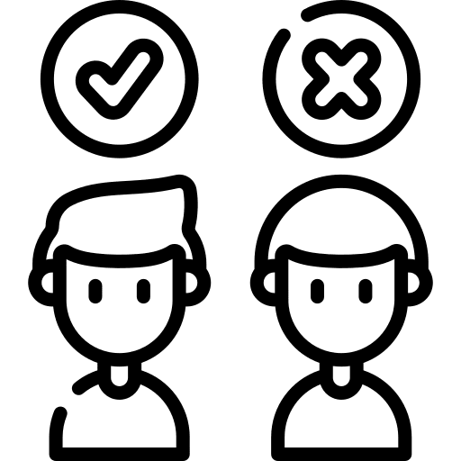 Discussion cross mark communications approve icon Discussion cross mark communications approve icon