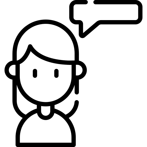 Talk caucasian woman speech icon