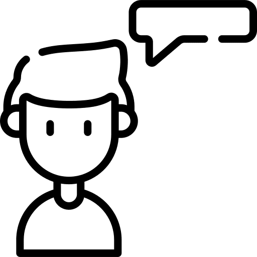 Talk speech bubble black hair speech icon