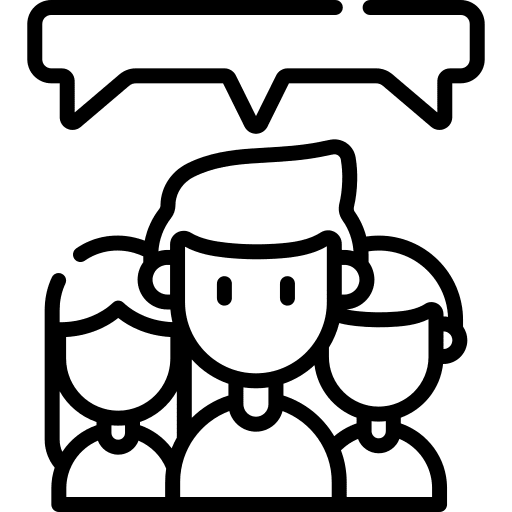 Discussion communications speech bubble user icon Discussion communications speech bubble user icon