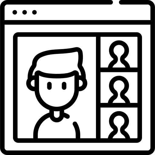 Discussion online communication man online meeting icon Discussion online communication man online meeting icon