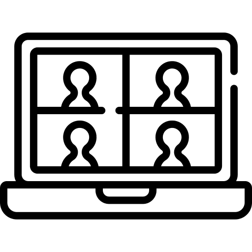 Online meeting group video call electronics icon Online meeting group video call electronics icon