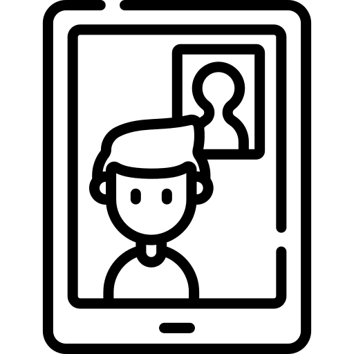 Video call user man communications icon Video call user man communications icon