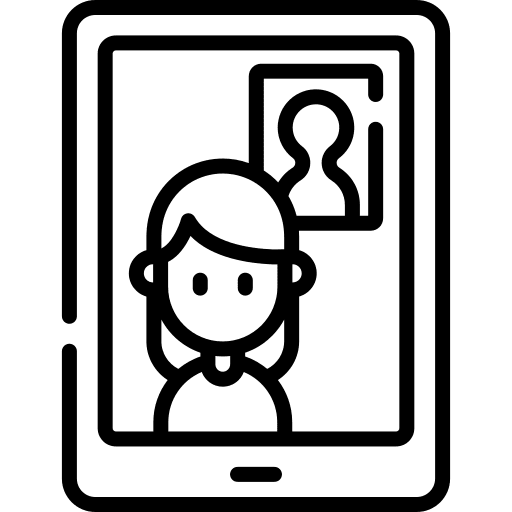 Video call woman user online meeting icon Video call woman user online meeting icon