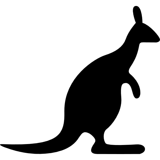 Kangaroo looking right zoo marsupial wildlife icon