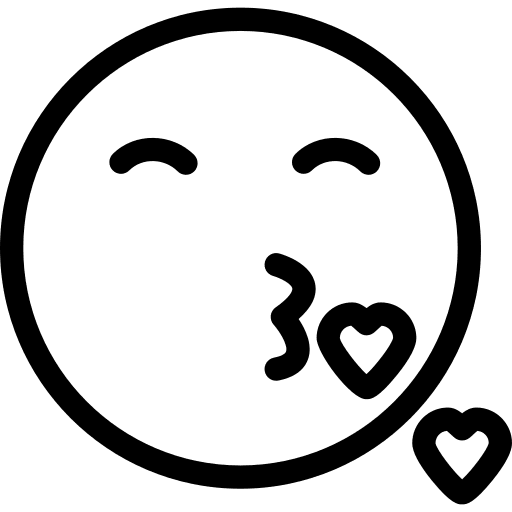 Kiss interface smiling emoticon icon