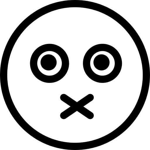 Muted emoticon interface smiling icon