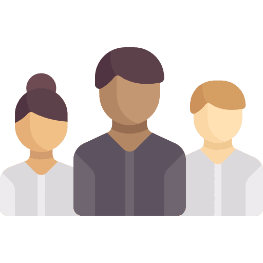Group about us three people networking icon