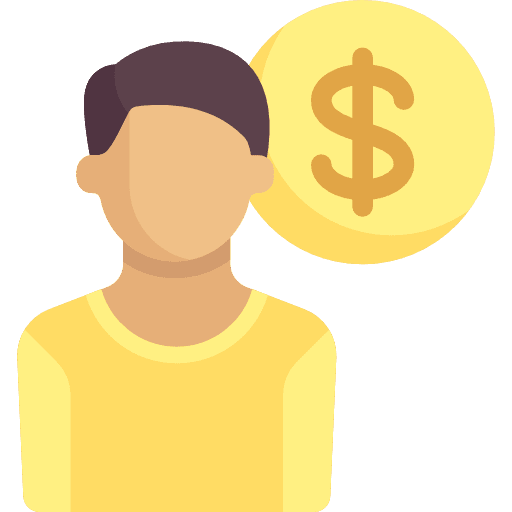 Man seo and web man dollar icon Man seo and web man dollar icon