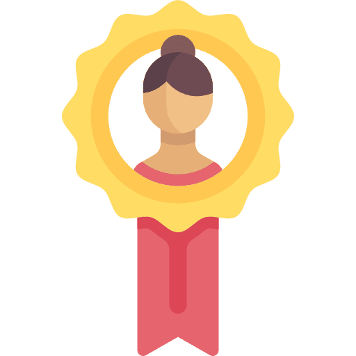 Medal winner woman seo and web icon Medal winner woman seo and web icon