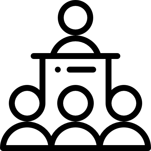 Conference education lecture speech icon Conference education lecture speech icon