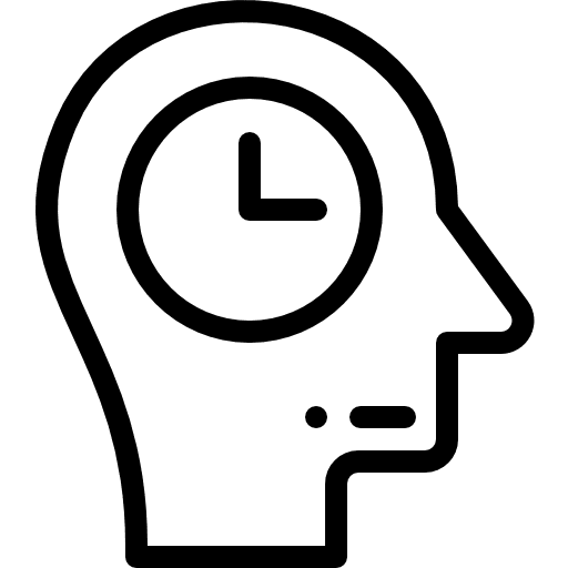 Dedication time head remember icon Dedication time head remember icon