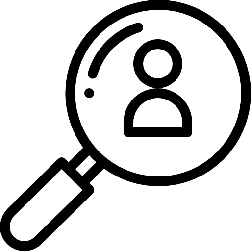 Human resources hiring loupe search icon Human resources hiring loupe search icon