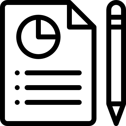 Report business and finance analysis pie chart icon Report business and finance analysis pie chart icon