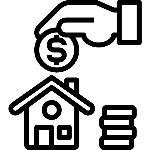 Financial house hand property icon Financial house hand property icon