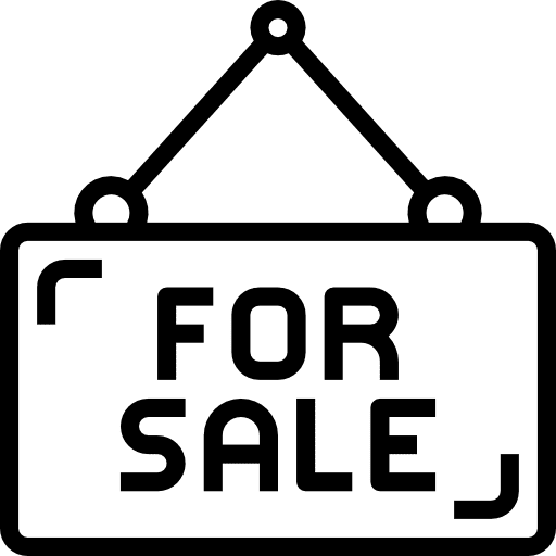 For sale signaling sign property icon