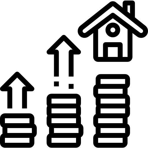 Loan building real estate growth icon