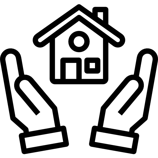 Mortgage hands and gestures affordable real estate icon Mortgage hands and gestures affordable real estate icon