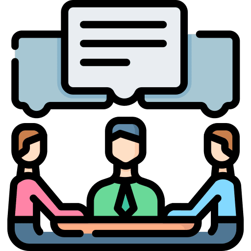 Discussion mediation team members icon