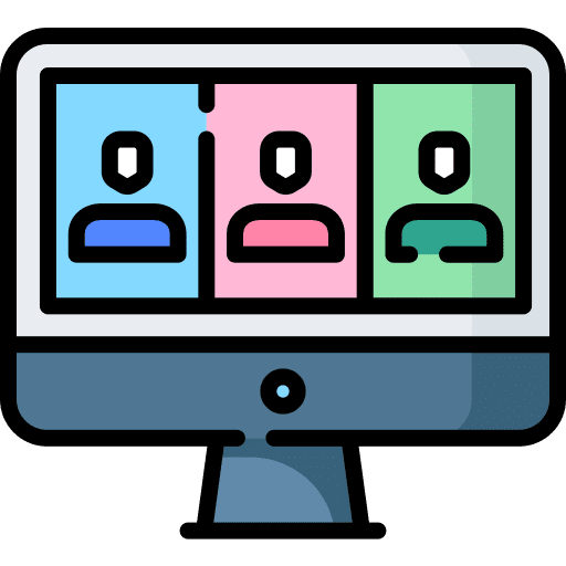 Videoconference communications members screen icon Videoconference communications members screen icon